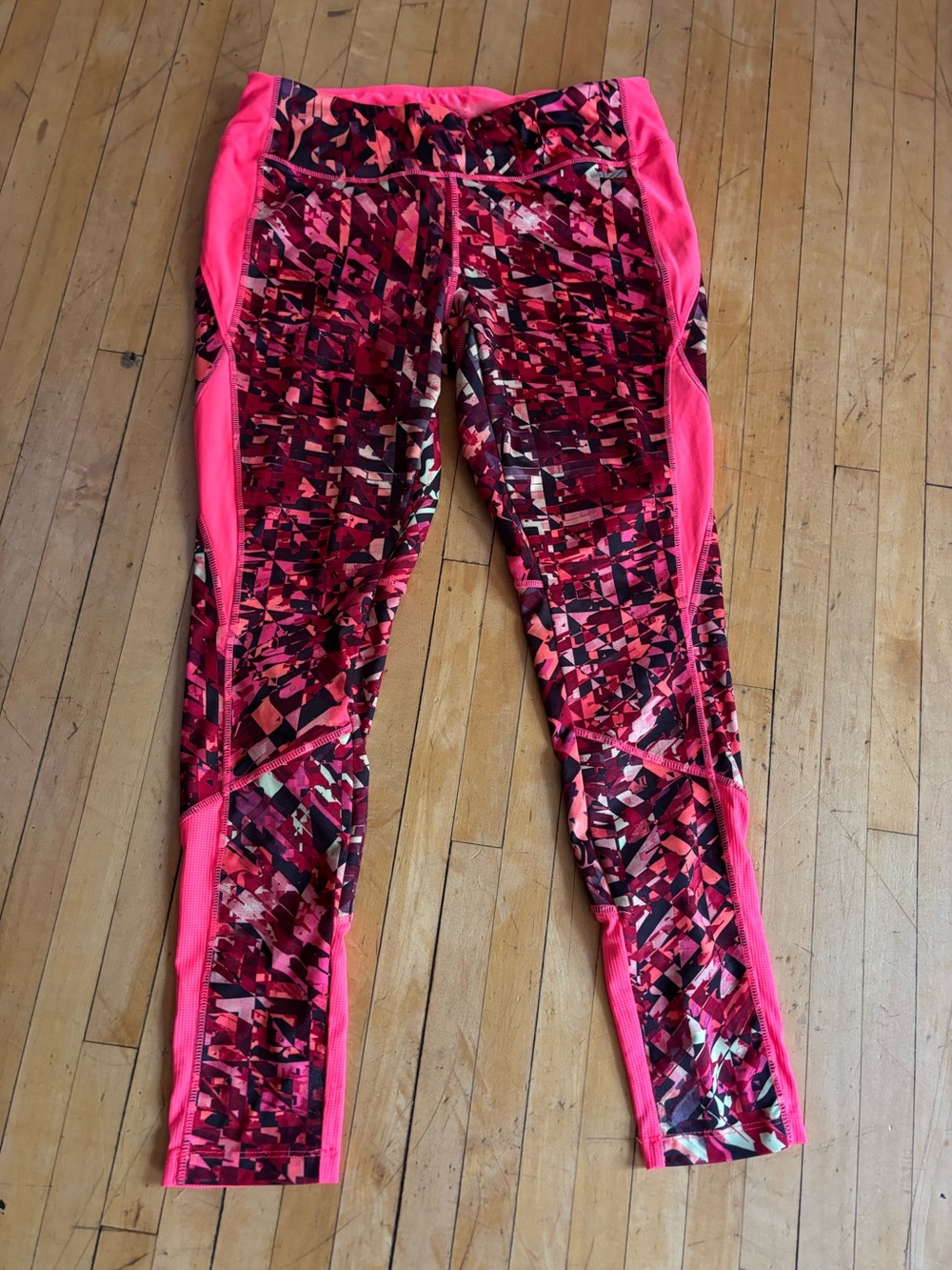 Girls' Pink Geo-Print Active Leggings